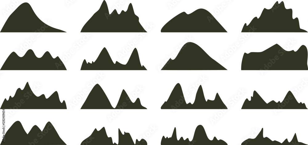 Fototapeta premium set of Organic mountain vector shape