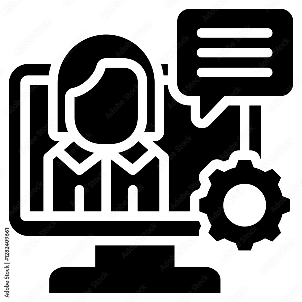 Obraz premium Online Consulting Solid Black Icon