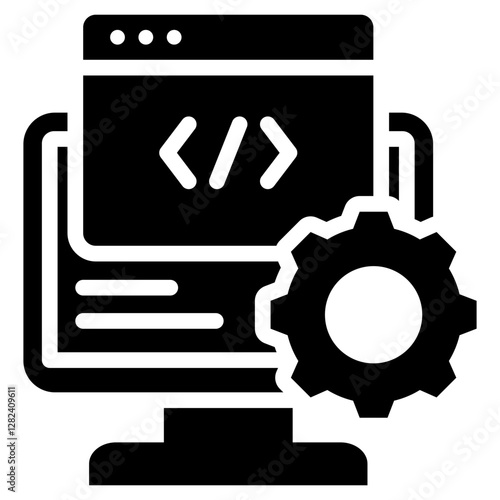 Web Development Solid Black Icon