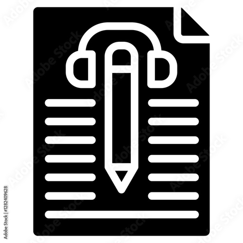 Transcription Service Solid Black Icon