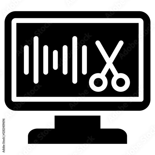 Audio Editing Solid Black Icon