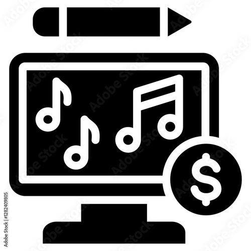 Creating And Selling Music Solid Black Icon