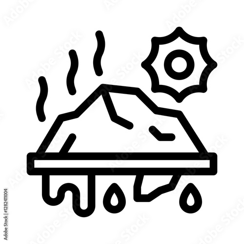glacier melting line icon