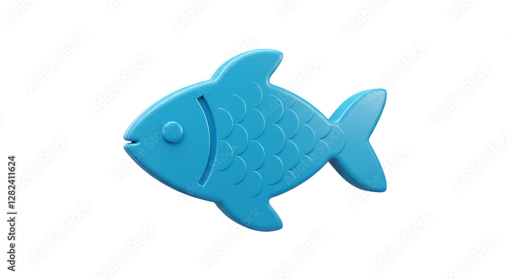 Obraz premium Isolated Blue Fish Icon for Kids and Products