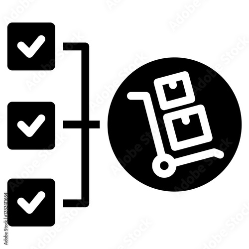 Order Consolidation Solid Black Icon