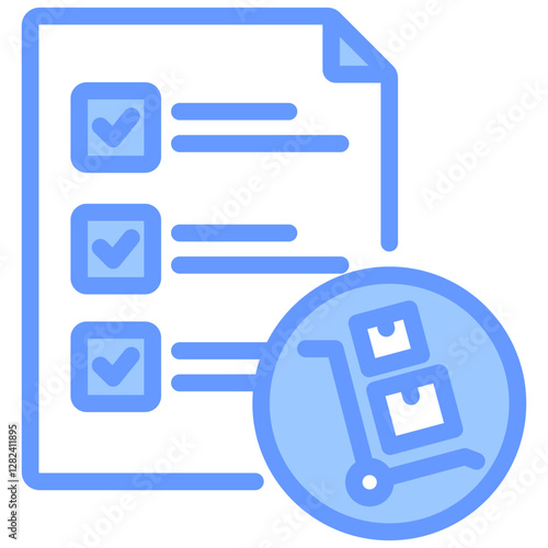 Procurement Planning Lineal Blue Icon