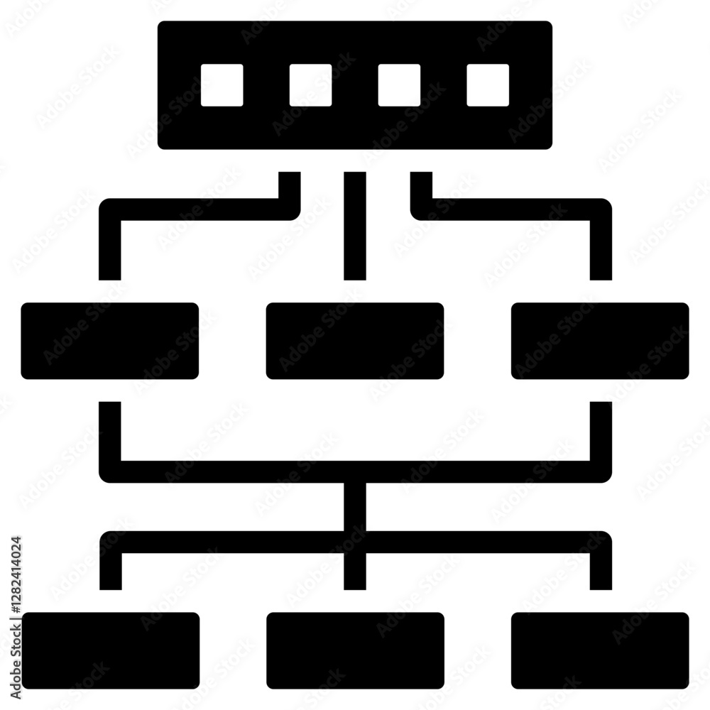 Work Breakdown Structure Solid Black Icon Work Breakdown Structure Solid Black Icon