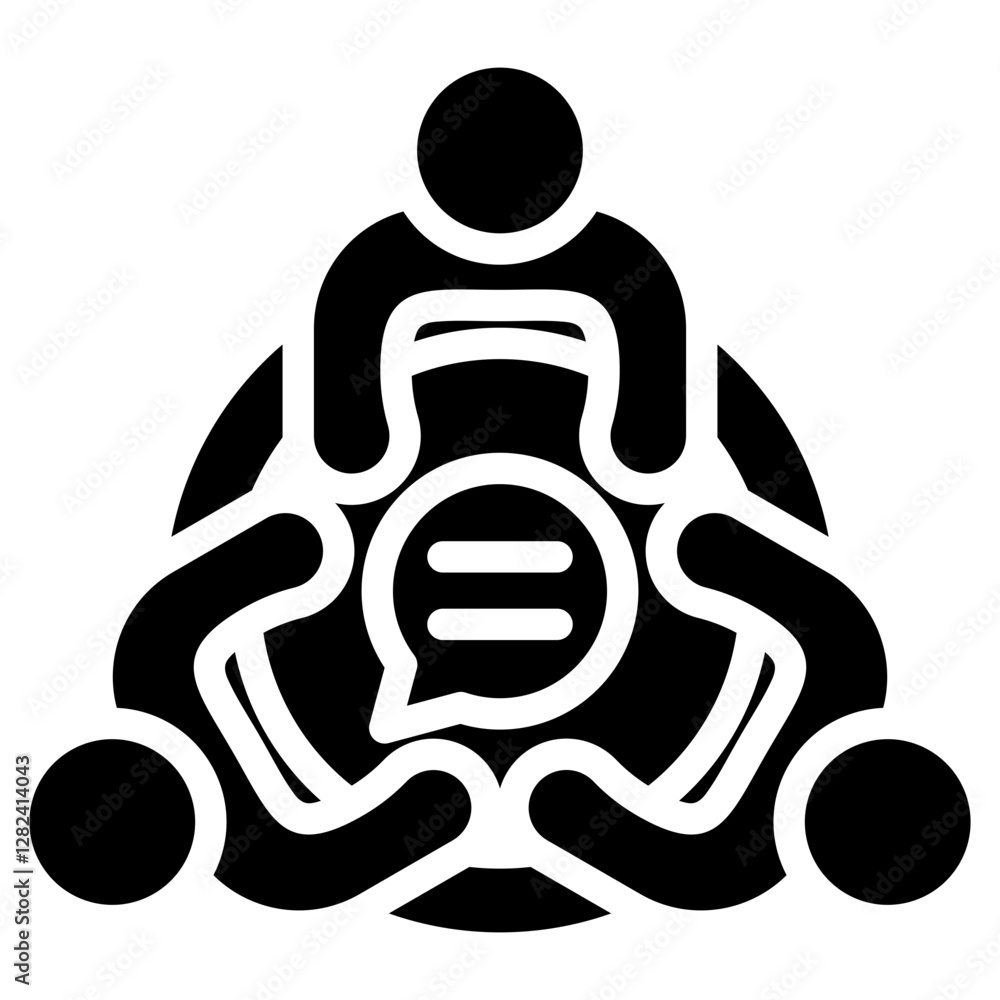 Status Meeting Solid Black Icon