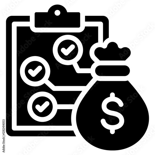 Project Budgeting Solid Black Icon