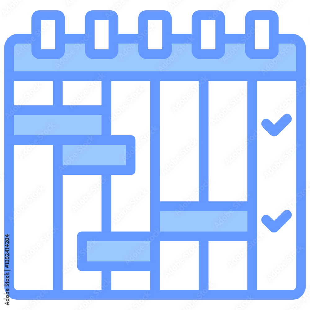 Project Scheduling Lineal Blue Icon Project Scheduling Lineal Blue Icon