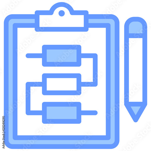 Project Planning Lineal Blue Icon