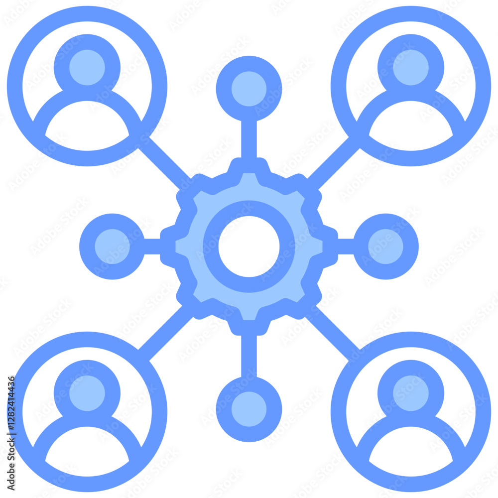 Team Collaboration Lineal Blue Icon Team Collaboration Lineal Blue Icon