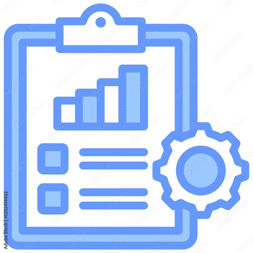 Project Reporting Lineal Blue Icon Project Reporting Lineal Blue Icon