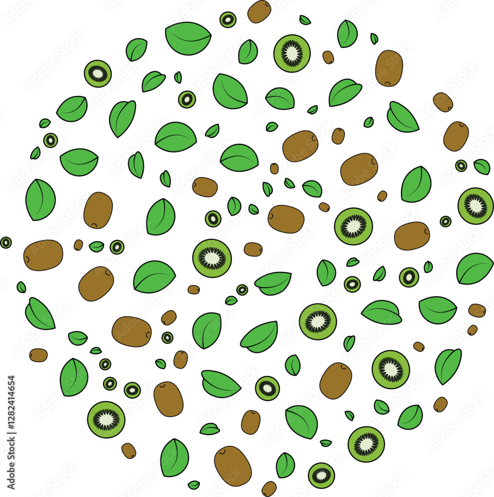 set of Kiwi vector shape set of Kiwi vector shape