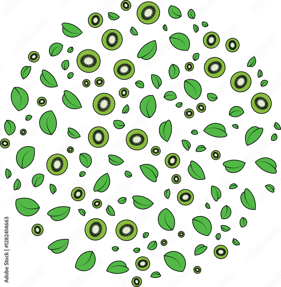 set of Kiwi vector shape set of Kiwi vector shape