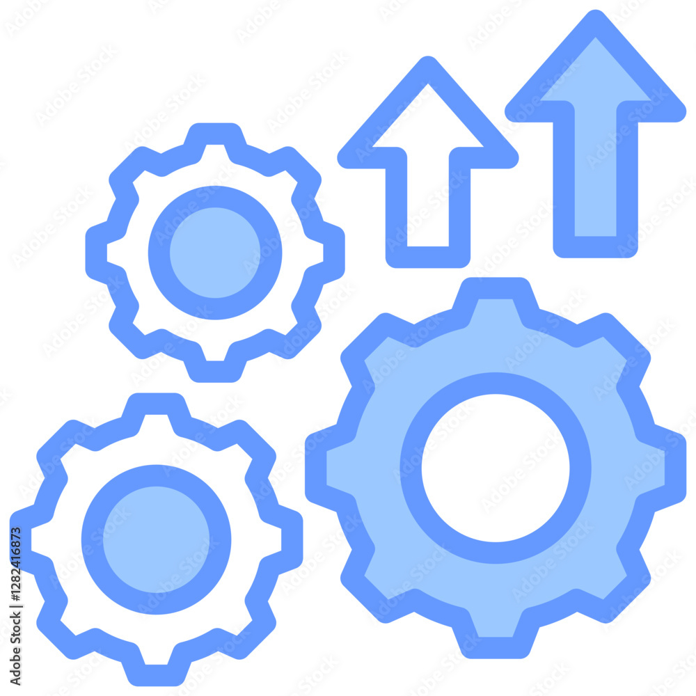 Process Improvement Lineal Blue Icon Process Improvement Lineal Blue Icon