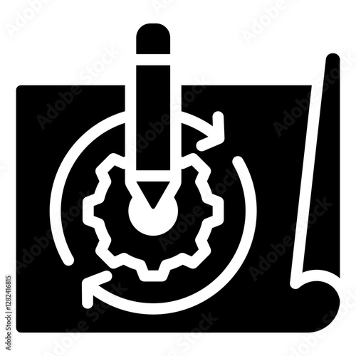 Process Redesign Solid Black Icon