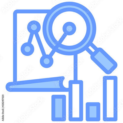 Quantitative Analysis Lineal Blue Icon