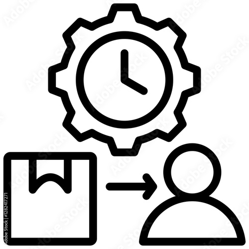 Lead Time Management Outline Icon