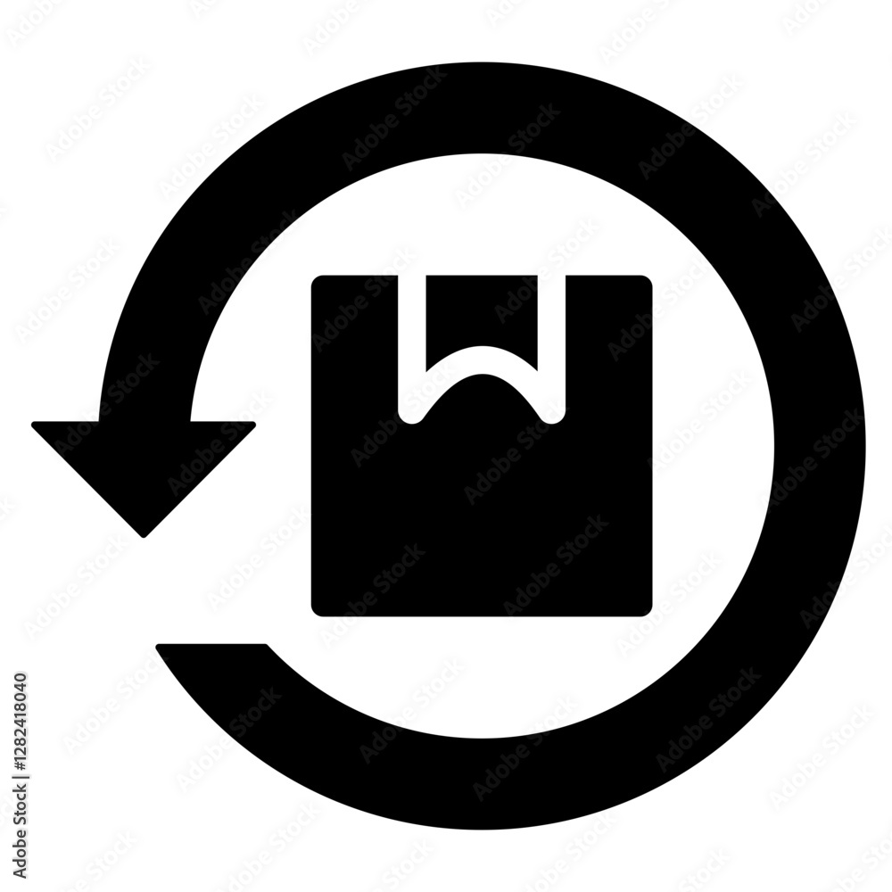Reverse Logistics Solid Black Icon