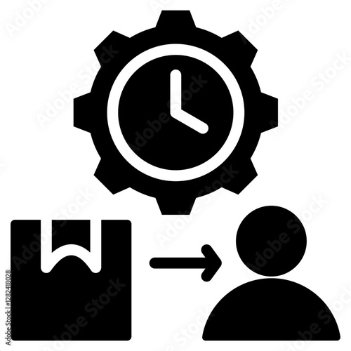 Lead Time Management Solid Black Icon