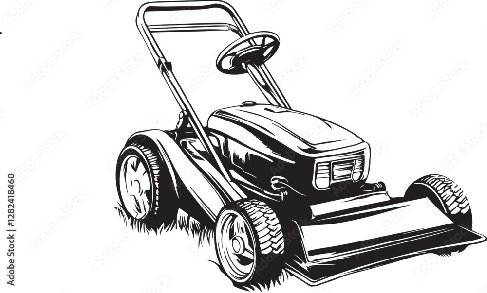 Fototapeta premium lawn mower isolated on white