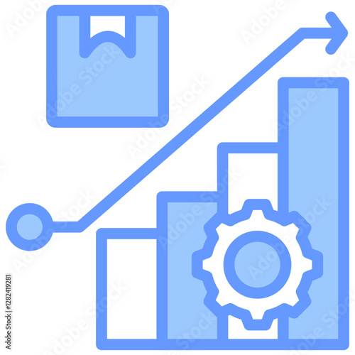 Supplier Performance Management Lineal Blue Icon