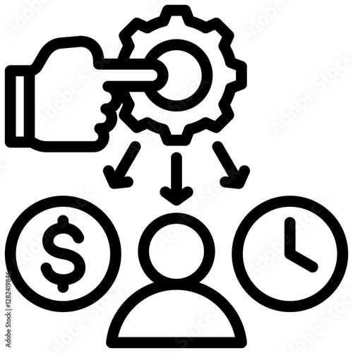 Resource Allocation Outline Icon