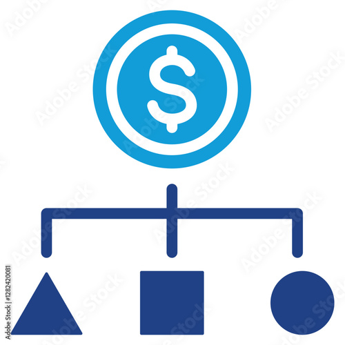 Cost Structure Dual Tone Icon