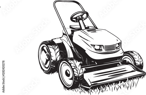 lawn mower isolated on white
