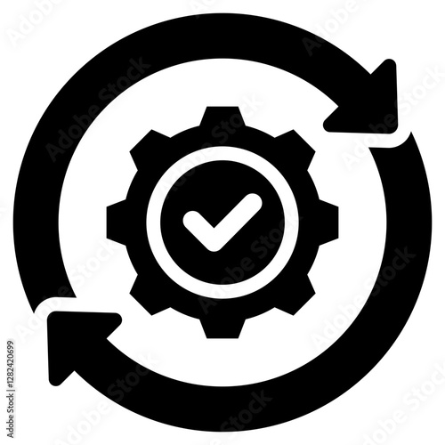Operational Efficiency Solid Black Icon