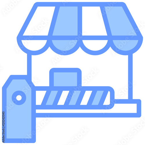 Barriers To Entry Lineal Blue Icon
