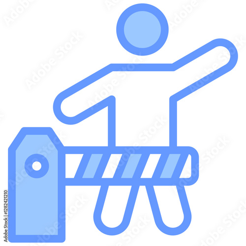 Entry Barrier Lineal Blue Icon