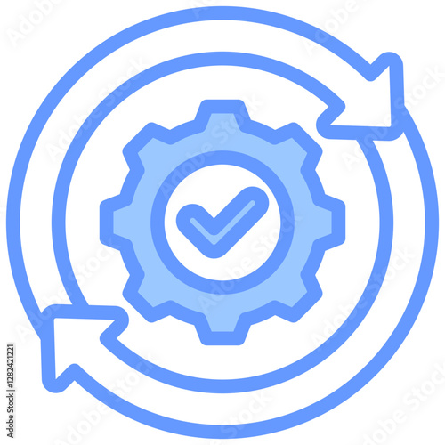 Operational Efficiency Lineal Blue Icon