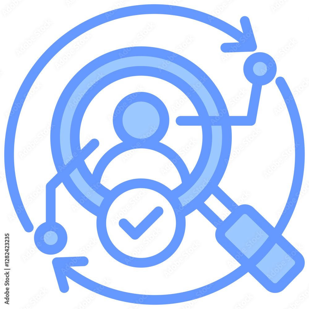 Screening Process Lineal Blue Icon Screening Process Lineal Blue Icon