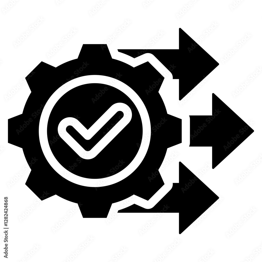 Process Optimization Solid Black Icon Process Optimization Solid Black Icon