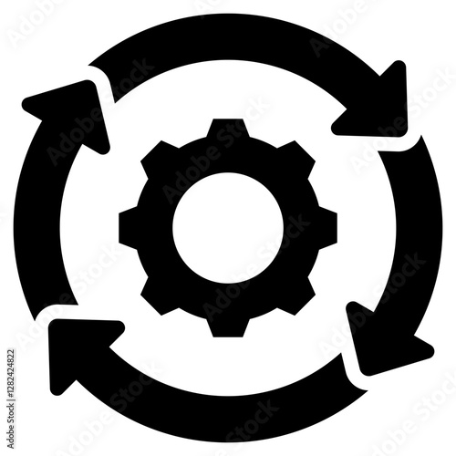Process Management Solid Black Icon