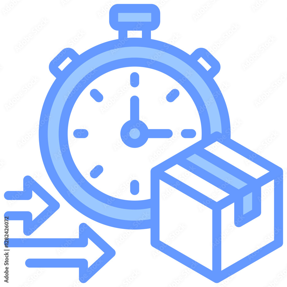 Just In Time Lineal Blue Icon Just In Time Lineal Blue Icon