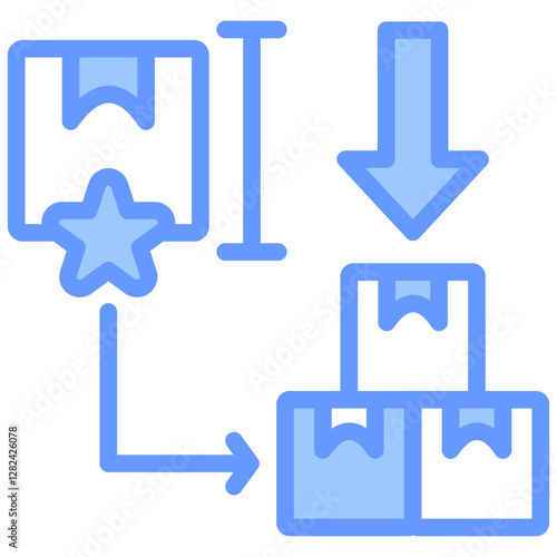 First Pass Yield Lineal Blue Icon