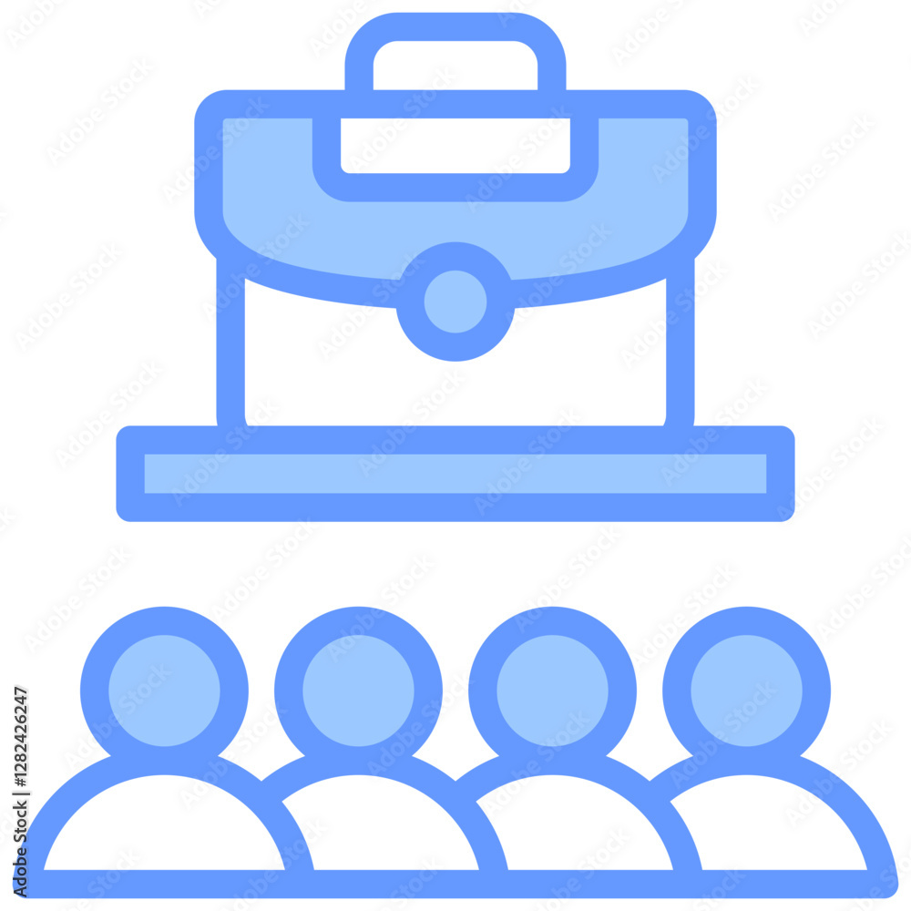 Total Employee Involvement Lineal Blue Icon Total Employee Involvement Lineal Blue Icon