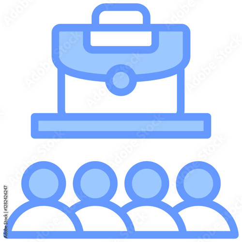 Total Employee Involvement Lineal Blue Icon