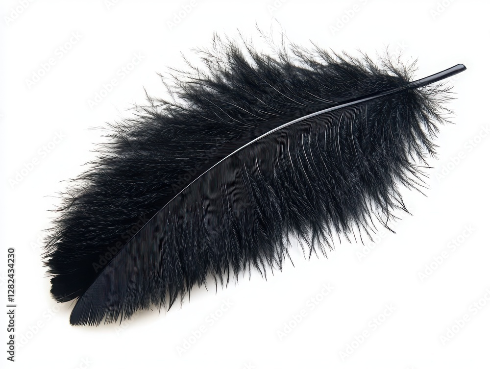 black feather isolated on white background black feather isolated on white background