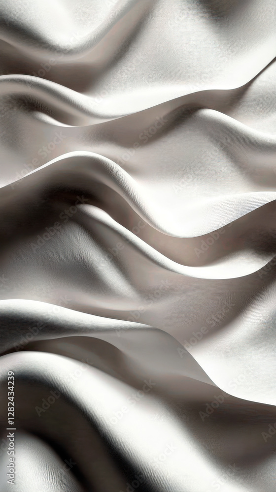 Pearlescent White Waves with Soft Shadows Pearlescent White Waves with Soft Shadows