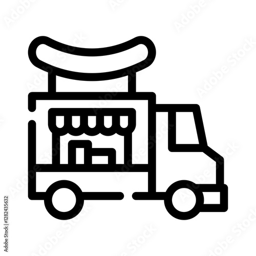 hot dog truck line icon