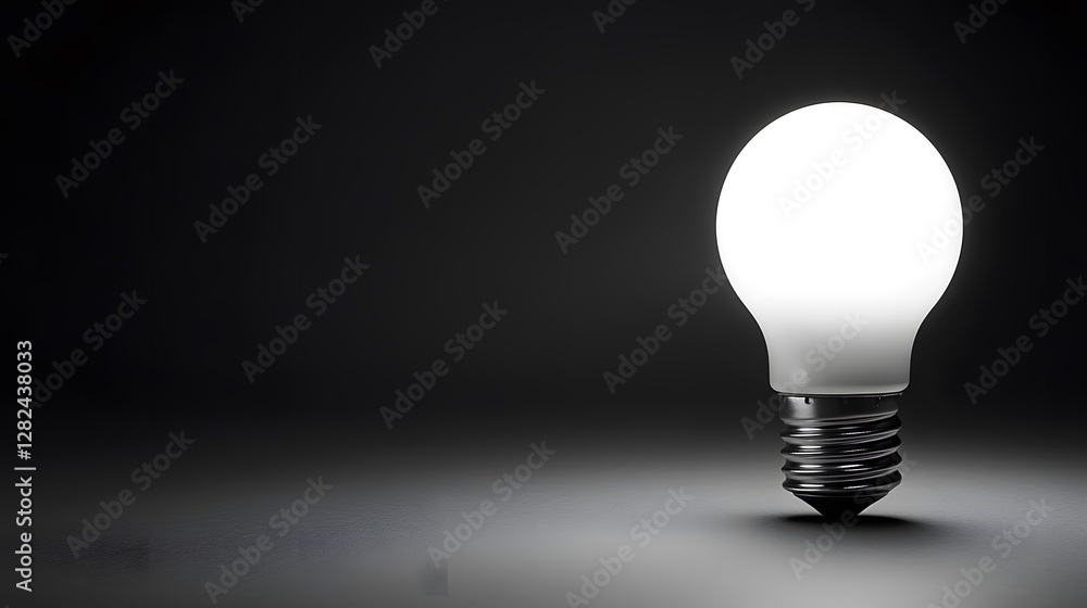Illuminated Lightbulb Against Dark Background Illuminated Lightbulb Against Dark Background