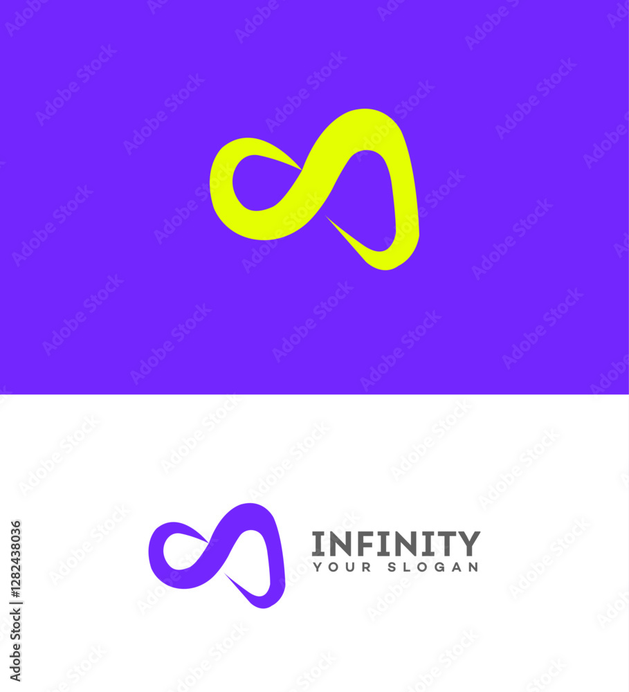 Abstract Infinity Logo Design Purple, Yellow, Modern, Brand, Symbol Abstract Infinity Logo Design Purple, Yellow, Modern, Brand, Symbol