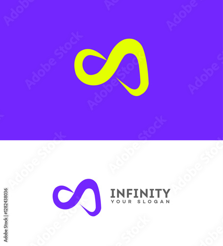 Abstract Infinity Logo Design Purple, Yellow, Modern, Brand, Symbol