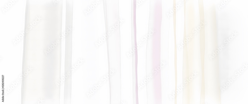 Obraz premium A watercolor painting of a translucent curtain, subtly blowing in a gentle breeze, the fabric rendered in soft washes of ivory and pale lavender, draped over a window, sunli.