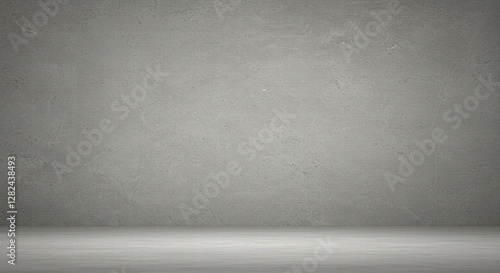 Empty gray wall with minimal design and natural lighting.