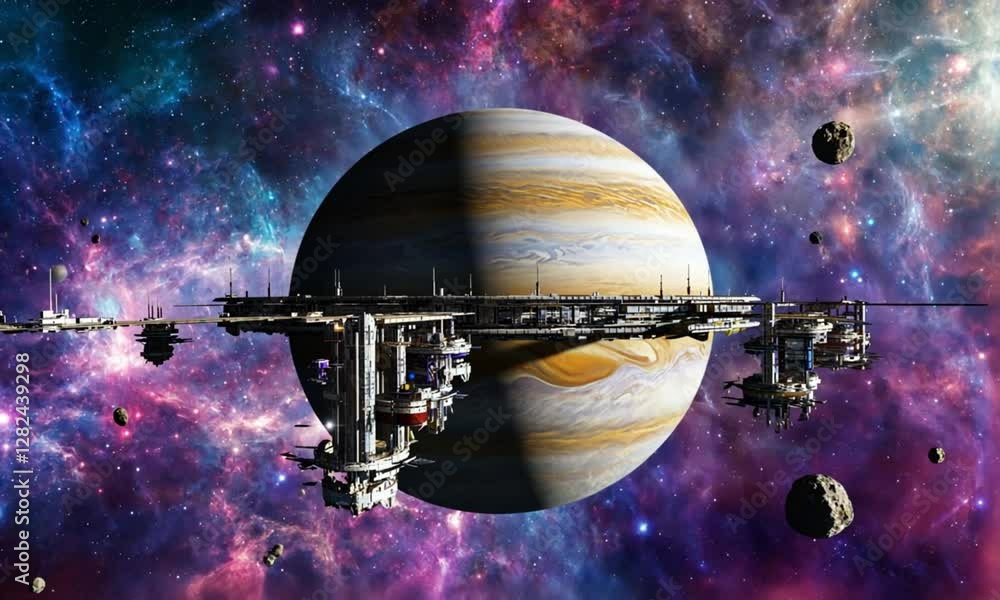 fly through the galaxy and outer space planets